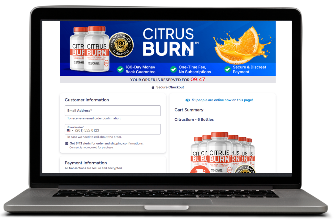 CitrusBurn™ Order Screen